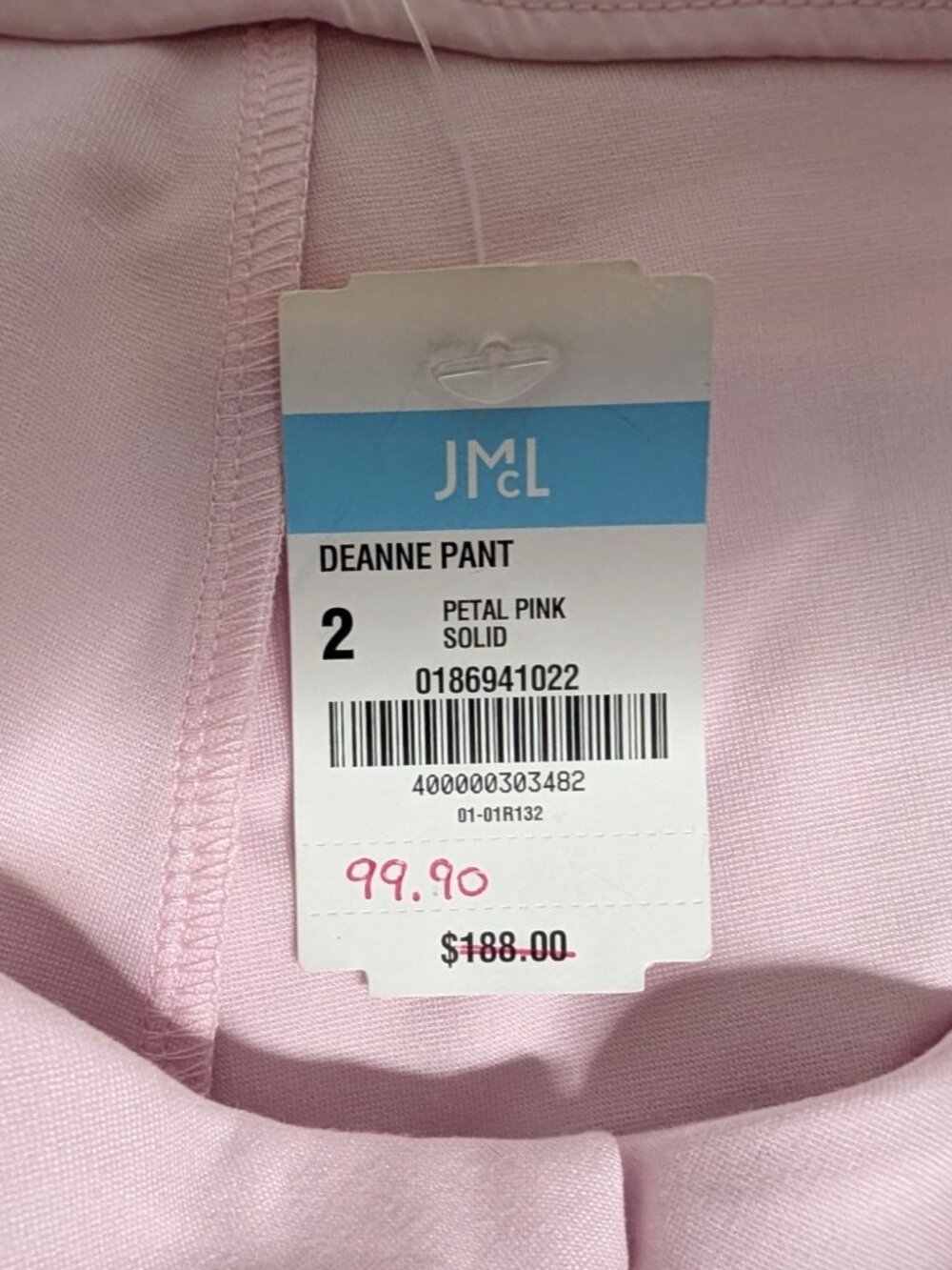 J McLaughlin Petal Pink Deanne Straight Split Hem Stretch Pants Size 2 - Picture 5 of 12